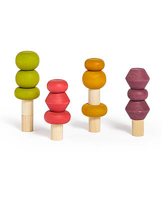 Lubulona Set Alberi Impilabili - Autunno - Legno di Faggio FSC-PEFC Costruzioni in Legno