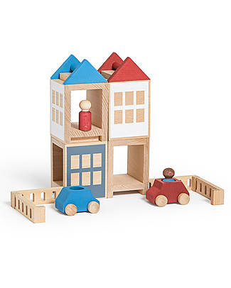 Lubulona Set Città Lubu Town Maxi - Summerville - Legno di Faggio FSC-PEFC Costruzioni in Legno