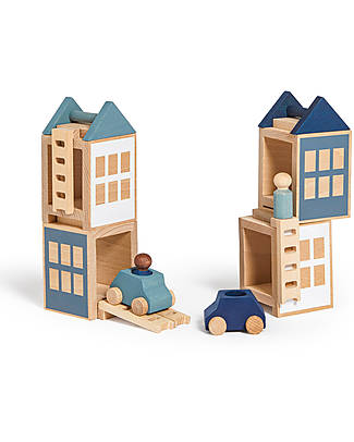 Lubulona Set Città Lubu Town Maxi - WInterburg - Legno di Faggio FSC-PEFC Costruzioni in Legno
