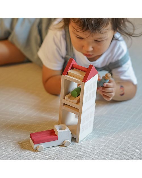 Lubulona Set Ospedale con Ambulanza - Legno di Faggio FSC-PEFC Macchine e Trenini  in Legno