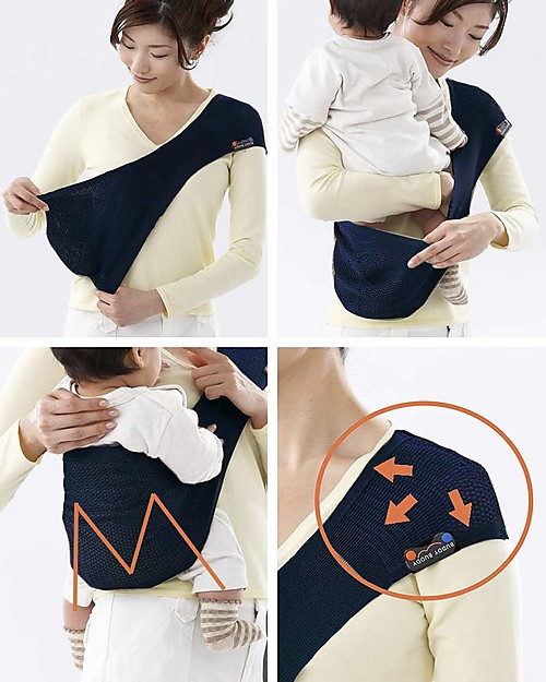 Lucky Baby Fascia Portabebé Tascabile Blu Scuro - SUPPORi Fasce Portabebé