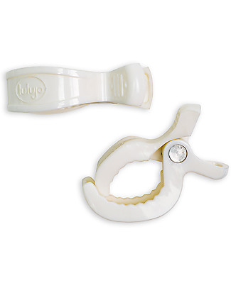 Lulujo Baby Clip per Passeggino, Confezione da 2 - Bianco Copertine Swaddles