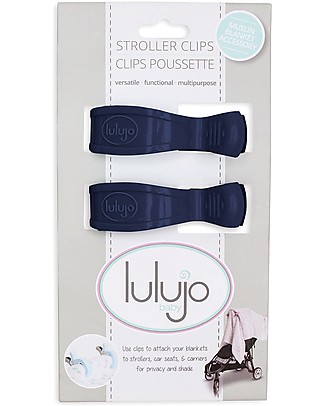 Lulujo Baby Clip per Passeggino, Confezione da 2 - Blu Navy Accessori Vari