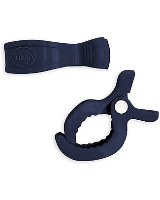 Lulujo Baby Clip per Passeggino, Confezione da 2 - Blu Navy Coperte