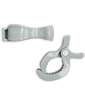 Lulujo Baby Clip per Passeggino, Confezione da 2 - Grigio Copertine Swaddles