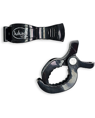 Lulujo Baby Clip per Passeggino, Confezione da 2 - Nero Copertine Swaddles