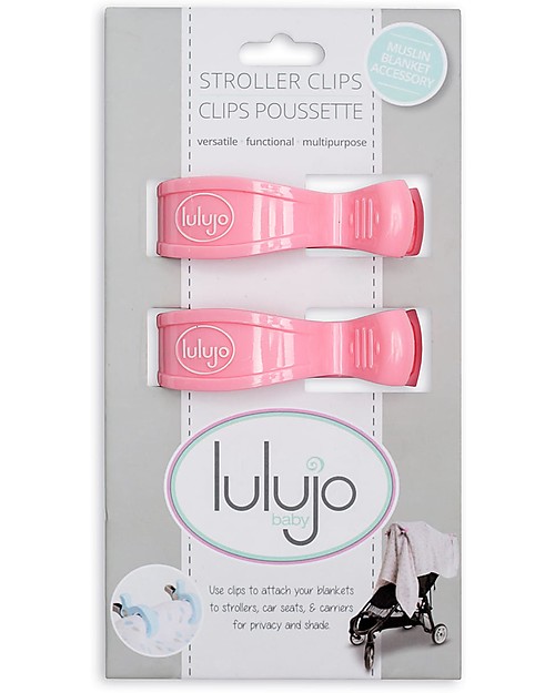 Lulujo Baby Clip per Passeggino, Confezione da 2 - Rosa Accessori Vari