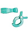 Lulujo Baby Clip per Passeggino, Confezione da 2 - Verde Acqua Swaddle di Mussola