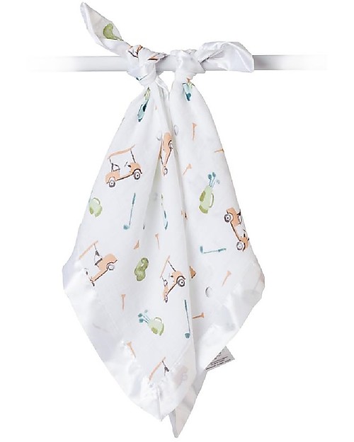 Lulujo Baby Copertina Morbida Security 40 x 40 cm, Golf - 100% cotone - Pacco da 2 Swaddle di Mussola