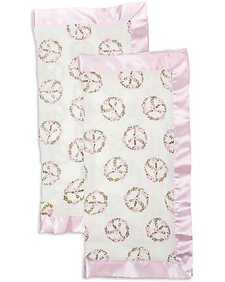 Lulujo Baby Copertina Morbida Security 40 x 40 cm - Peace - 100% cotone - Pacco da 2 Copertine Swaddles
