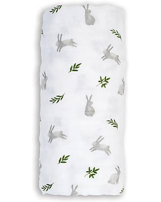 Lulujo Baby Copertina Swaddle 100x100 cm - Coniglietti - 100% Mussola di Cotone Swaddle di Mussola
