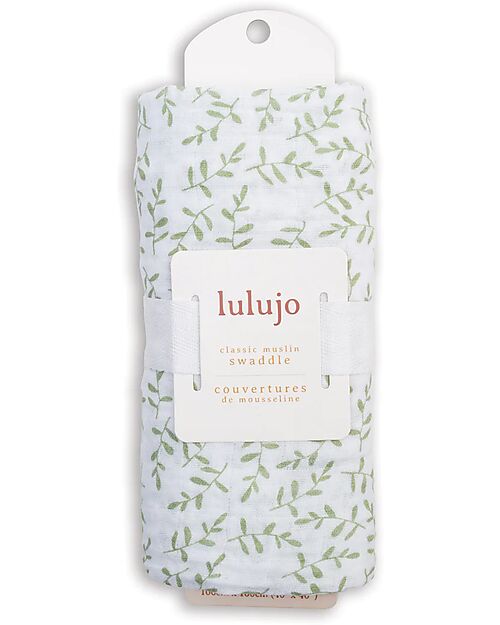 Lulujo Baby Copertina Swaddle 100x100 cm - Flora - 100% Mussola di Cotone Swaddle di Mussola