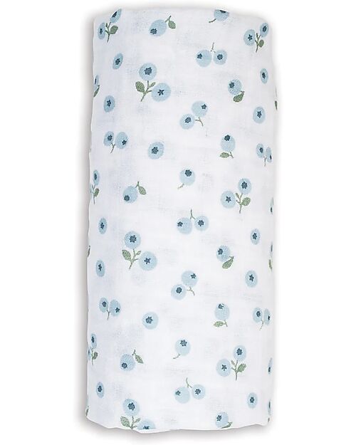 Lulujo Baby Copertina Swaddle 100x100 cm - Mirtilli - 100% Mussola di Cotone Swaddle di Mussola