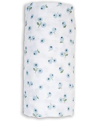 Lulujo Baby Copertina Swaddle 100x100 cm - Mirtilli - 100% Mussola di Cotone Swaddle di Mussola
