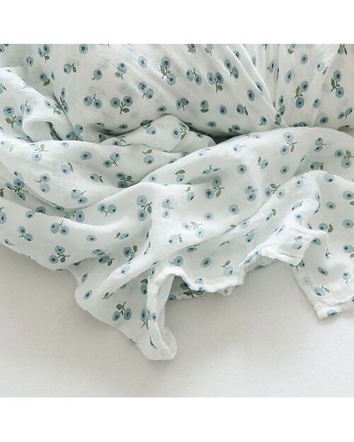Lulujo Baby Copertina Swaddle 100x100 cm - Mirtilli - 100% Mussola di Cotone Swaddle di Mussola