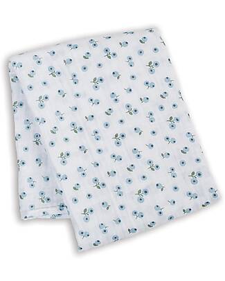 Lulujo Baby Copertina Swaddle 100x100 cm - Mirtilli - 100% Mussola di Cotone Swaddle di Mussola