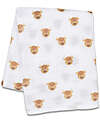 Lulujo Baby Copertina Swaddle 100x100 cm - Mucca Highlander - 100% Mussola di Cotone Swaddle di Mussola