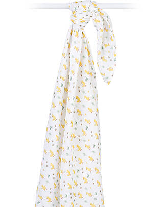 Lulujo Baby Copertina Swaddle 100x100 cm - Paperelle - 100% Mussola di Cotone Swaddle di Mussola