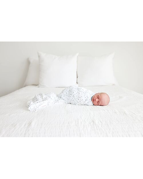 Lulujo Baby Copertina Swaddle 100x100 cm - Stella - 100% Mussola di Cotone Swaddle di Mussola