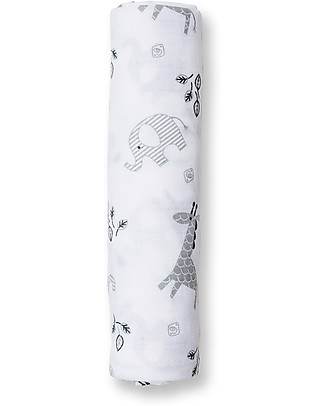 Lulujo Baby Copertina Swaddle 120 x 120 cm, Afrique - 100% mussola di cotone Copertine Swaddles
