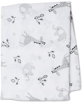 Lulujo Baby Copertina Swaddle 120 x 120 cm, Afrique - 100% mussola di cotone Swaddle di Mussola