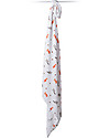 Lulujo Baby Copertina Swaddle 120 x 120 cm, Amici del Bosco - 100% mussola di cotone Swaddle di Mussola