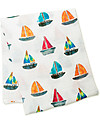 Lulujo Baby Copertina Swaddle 120 x 120 cm, Barchette - 100% mussola di cotone Swaddle di Mussola