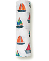 Lulujo Baby Copertina Swaddle 120 x 120 cm, Barchette - 100% mussola di cotone Swaddle di Mussola