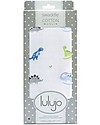 Lulujo Baby Copertina Swaddle 120 x 120 cm, Dinosauri -100% mussola di cotone Swaddle di Mussola
