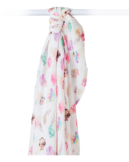 Lulujo Baby Copertina Swaddle 120 x 120 cm, Gelato - Mussola di bambù Swaddle di Mussola