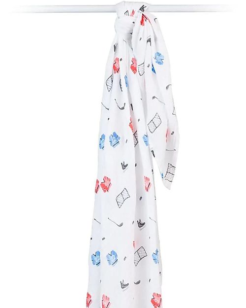 Lulujo Baby Copertina Swaddle 120x120 cm - Hockey - Cotone e Viscosa di Bambù Swaddle di Mussola