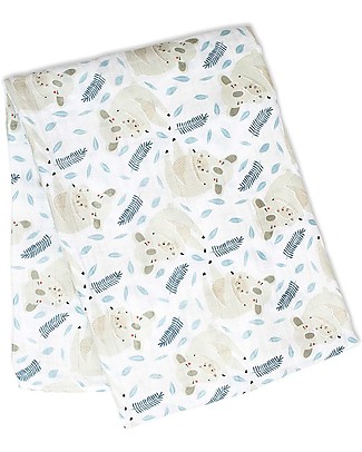 Lulujo Baby Copertina Swaddle 120x120 cm - Koala - 100% Mussola di Cotone Copertine Swaddles
