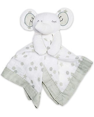 Lulujo Baby Doudou Elefante Grigio - Mussola di Cotone - Il Primo Amico del Tuo Bebè! Coperte
