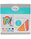 Lulujo Baby Kit Primo Anno A Dream Come True - Copertina Swaddle in Mussola di Cotone + 14 Cards - Per i bebé più social! Swaddle di Mussola