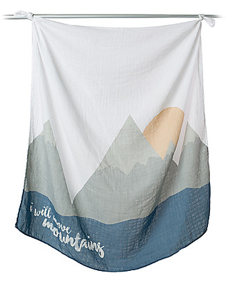 Lulujo Baby Kit Primo Anno I Will Move Mountains - Copertina Swaddle in Mussola di Cotone + 14 Cards - Per i bebé più social! Swaddle di Mussola