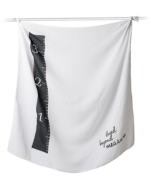 Lulujo Baby Kit Primo Anno Loved Beyond Measure - Copertina Swaddle in Mussola di Cotone + 14 Cards - Per i bebé più social! Swaddle di Mussola