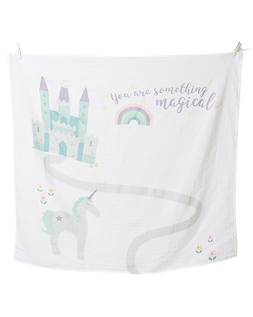 Lulujo Baby Kit Primo Anno Something Special - Copertina Swaddle in Mussola di Cotone + 14 Cards - Per i bebé più social! Swaddle di Mussola