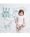 Lulujo Baby Kit Primo Anno Something Special - Copertina Swaddle in Mussola di Cotone + 14 Cards - Per i bebé più social! Swaddle di Mussola