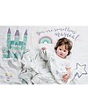 Lulujo Baby Kit Primo Anno Something Special - Copertina Swaddle in Mussola di Cotone + 14 Cards - Per i bebé più social! Swaddle di Mussola