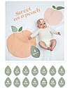 Lulujo Baby Kit Primo Anno Sweet as a Peach - Copertina Swaddle in Mussola di Cotone + 14 Cards - Per I Bebè più Social Swaddle di Mussola