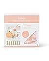 Lulujo Baby Kit Primo Anno Sweet as a Peach - Copertina Swaddle in Mussola di Cotone + 14 Cards - Per I Bebè più Social Swaddle di Mussola