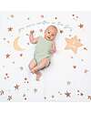 Lulujo Baby Kit Primo Anno Written in the Stars - Copertina Swaddle in Mussola di Cotone + 14 Cards - Per I Bebè più Social Swaddle di Mussola
