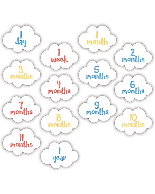 Lulujo Baby Kit Primo Anno You Are my Sunshine - Copertina Swaddle in Mussola di Cotone + 14 Cards, You Are my Sunshine - Per i bebé più social! Swaddle di Mussola