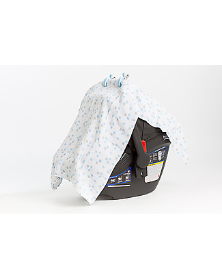 Lulujo Baby OUTLET Set di 2 Copertine Swaddle 120 x 120 cm + 4 Clips, Azzurro - 100% mussola di cotone - Pezzo di Showroom Copertine Swaddles