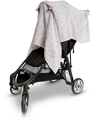 Lulujo Baby OUTLET Set di 2 Copertine Swaddle 120 x 120 cm + 4 Clips, Rosa - 100% mussola di cotone - Pezzo di Showroom Copertine Swaddles
