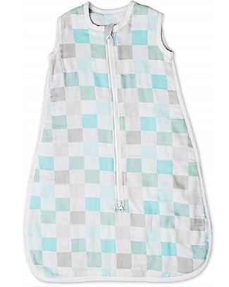Lulujo Baby Sacco Nanna Sac De Couchage, Verde acqua - 100% Cotone Sacchi Nanna Leggeri