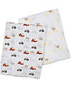 Lulujo Baby Set di 2 Copertine Swaddle 100 x 100 cm - Barnyard/Hen & Chicks - 100% mussola di cotone Swaddle di Mussola