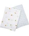 Lulujo Baby Set di 2 Copertine Swaddle 100 x 100 cm - Bees/Dots - 100% mussola di cotone Swaddle di Mussola