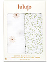 Lulujo Baby Set di 2 Copertine Swaddle 100 x 100 cm - Boho - 100% Cotone - Margherite+Vegetazione Swaddle di Mussola
