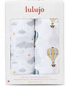 Lulujo Baby Set di 2 Copertine Swaddle 100 x 100 cm - Mongolfiera - 100% mussola di cotone Swaddle di Mussola